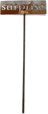 Classic Metal Garden Markers 19 Inches Tall (surprise, Naturally Rusted)