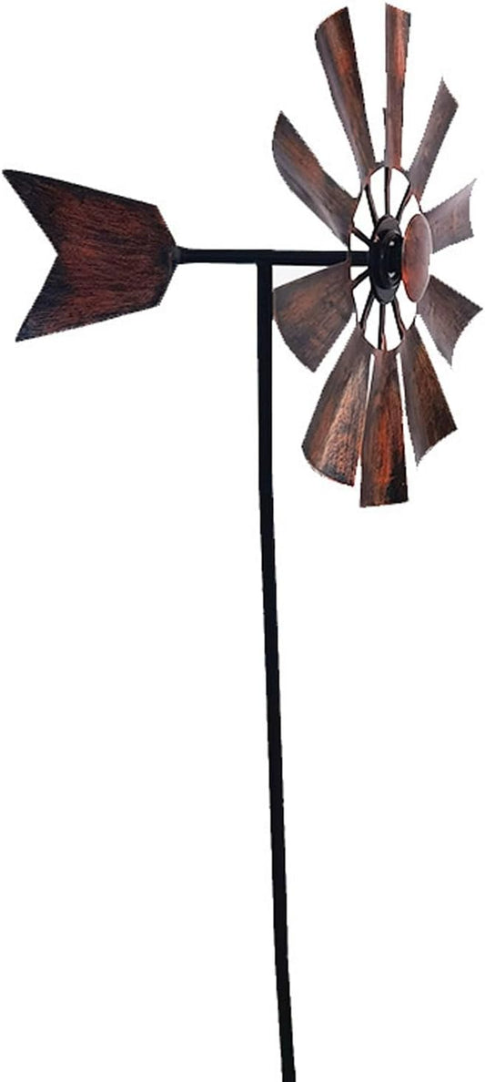 BinaryABC Outdoor Yard Windmill Metal Wind Spinner,Wind Sculptures Spinners Yard Decor Pinwheel,for Garden Yard Lawn Patio Decoration