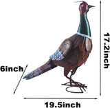 Pheasant Statue Metal Chicken Sculpture Garden Decoration Metal Yard Art for Patio Lawn Backyard Outdoor Decoration