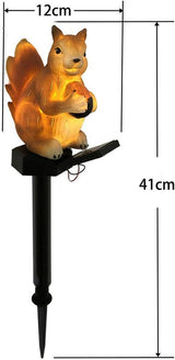 Squirrel Solar Garden Stake Light, Auto ON/Off Garden Squirrel Statues Decorative Light, Waterproof Outdoor Figurine Lights, Energy-Efficient Landscape Lighting for Lawn, Patio, Pathway(SIZE:16inch)