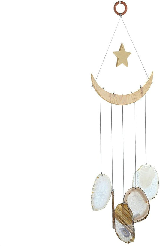 rockcloud Agate Slices Geode Wind Chime Home Garden Decoration Figurine