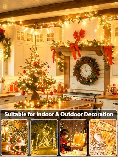 Extendable Christmas String Lights - 75.8FT 200 LED Warm White