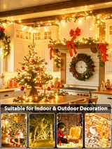 Extendable Christmas String Lights - 75.8FT 200 LED Warm White