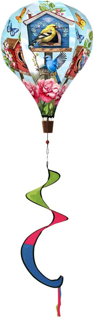 Briarwood Lane Floral Birdhouse Hot Air Balloon Spinner