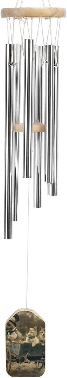 Wind Chimes for Outside,Retro Animal Style Printed Cute Aluminium Windchimes Outdoors,Soothing Melodic Memorial Wind Chime for House Porch Patio Garden Balcony Decor