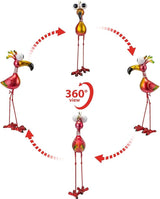 19’’ Pink Flamingo Garden Statue - Weather Resistant Metal Bird Yard Art, Outdoor Lawn Decor Ornament, Unique Gift for Gardening Enthusiasts