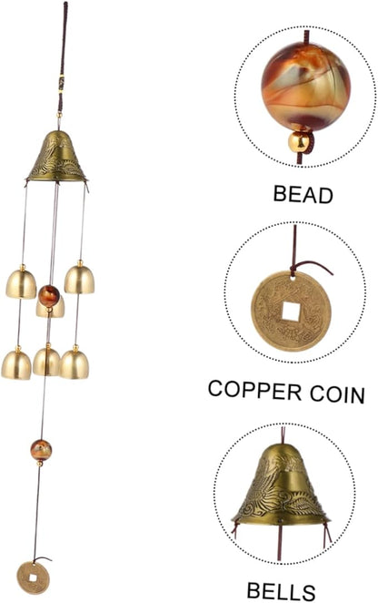 VICASKY 1pc Decorative Wind Chimes Dragon and for Indoor and Outdoor Relaxation Beautiful Metal Tube Pendant for Garden and Patio Decor