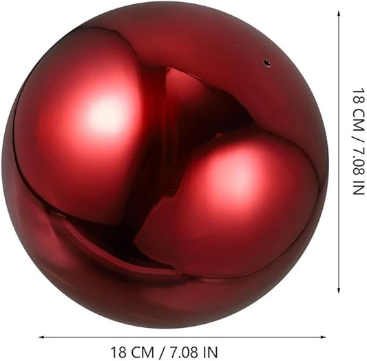 ARTIBETTER Stainless Steel Gazing Globe Mirror Ball 120mm Reflective Garden Sphere Outdoor Patio Decoration Polished Red Metal Sculpture