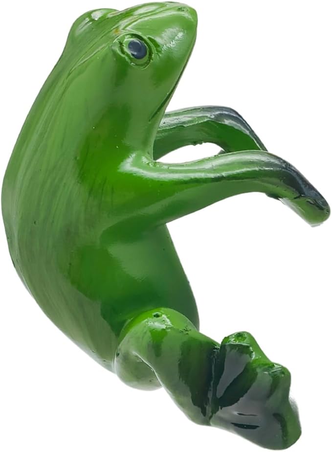 Mini Resin Frog Garden Statue Frog Flower Pot Hugger Figurines Planter Hanger Pot Plant Decoration Ornament for Fence Yard Lawn Balcony Patio Outdoor Indoor, for Family or Friends Gift