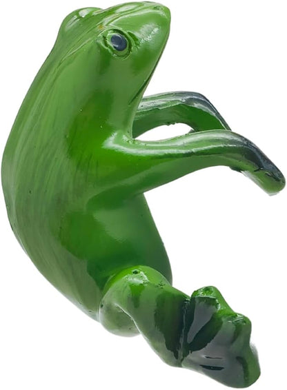 Mini Resin Frog Garden Statue Frog Flower Pot Hugger Figurines Planter Hanger Pot Plant Decoration Ornament for Fence Yard Lawn Balcony Patio Outdoor Indoor, for Family or Friends Gift