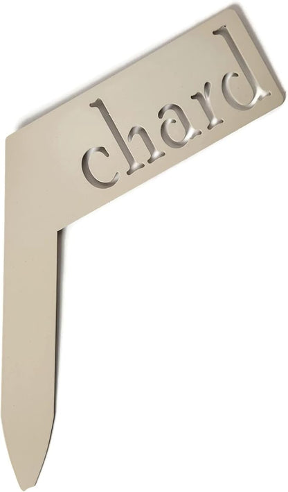 Planter Size Small Metal Garden Plant Vegetable Flower or Herb Markers 13.5 Inches Tall (chard, Cream)