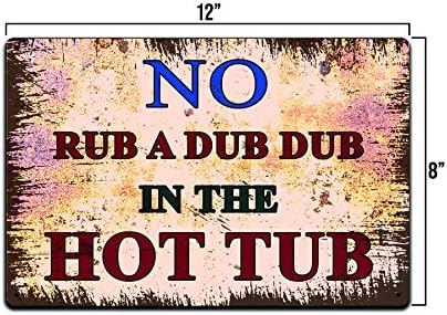 Backyard Patio BBQ Firepit 12 x 8 inch Meat temperature Magnet Sign (Hot Tub)