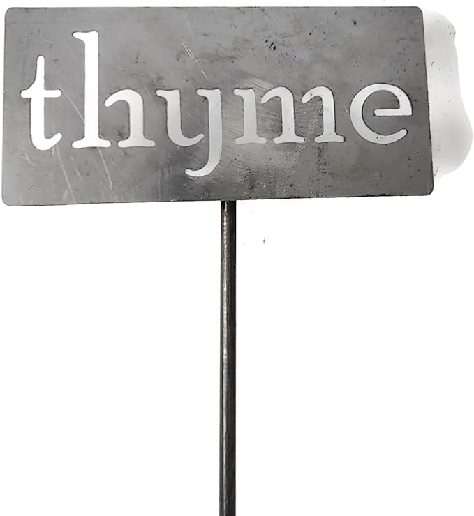 Classic Metal Garden Markers 19 Inches Tall (thyme, Raw, Unfinished Steel (will rust with time))