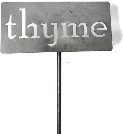 Classic Metal Garden Markers 19 Inches Tall (thyme, Raw, Unfinished Steel (will rust with time))