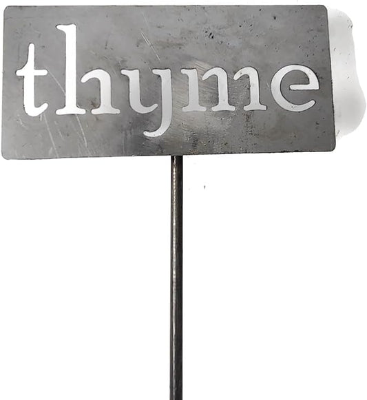 Classic Metal Garden Markers 19 Inches Tall (thyme, Raw, Unfinished Steel (will rust with time))
