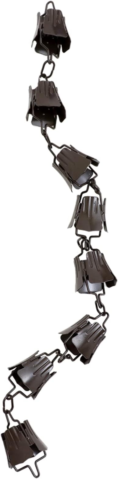 1m Flower Chain Rain Chain Gutter Hangers Decorative Chimes Cups Replacement for Gutter Style Decor
