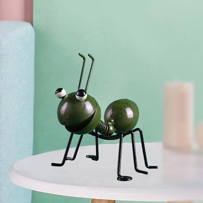 Garden Sculpture Metal Ants Hanging Wall Art Garden Lawn Yard Landscaping Decoration Home Gardening Gift Ornament (Green)