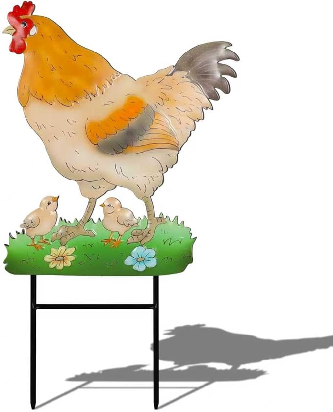 Decorative Garden Stakes with Hen Design,Ideal for Chicken Lovers for Yard Art, Outside, Patio, Outdoor Decor, Garden Decorations, Lawn Ornaments