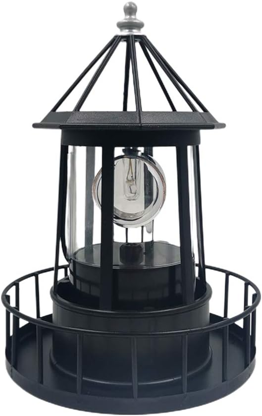 Tookie Solar Powered Lighthouse, 360 Degree Rotating IP65 Waterproof Garden Smoke Towers Statue Lights, Landscape Beacons Lamp for Lawn Patio Pond Yard Outdoor Decor