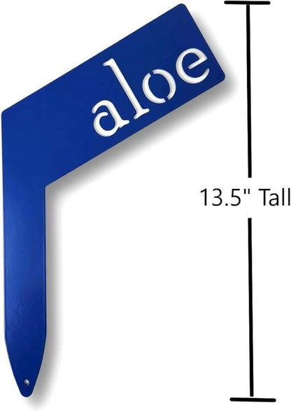 Planter Size Small Metal Garden Plant Vegetable Flower or Herb Markers 13.5 Inches Tall (apple, Cream)