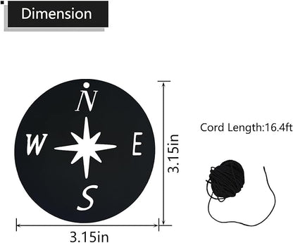 Replacement Wind Catcher, Wind Chime Sail Replacement with 16.4FT Nylon Cord, Metal Wind Chime Parts Replacement for Sympathy Wind Chimes and Wind Bells, Compass Rose