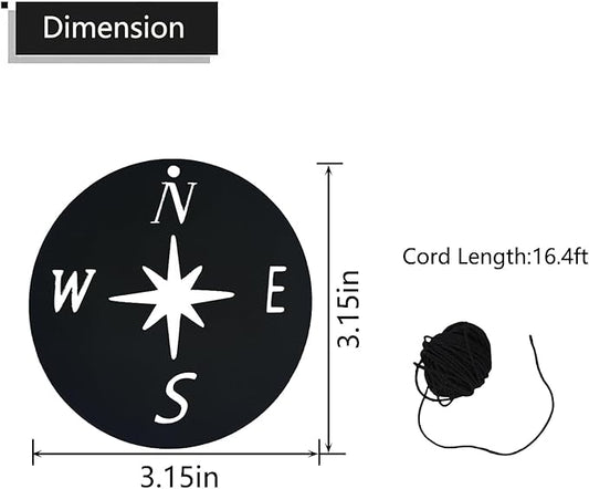 Replacement Wind Catcher, Wind Chime Sail Replacement with 16.4FT Nylon Cord, Metal Wind Chime Parts Replacement for Sympathy Wind Chimes and Wind Bells, Compass Rose