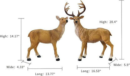 JHVYF Adorable Resin Deer Statue Decor for Garden Yard Buck & Doe Lying Outdoor Sculptures for Home Decor 319-322