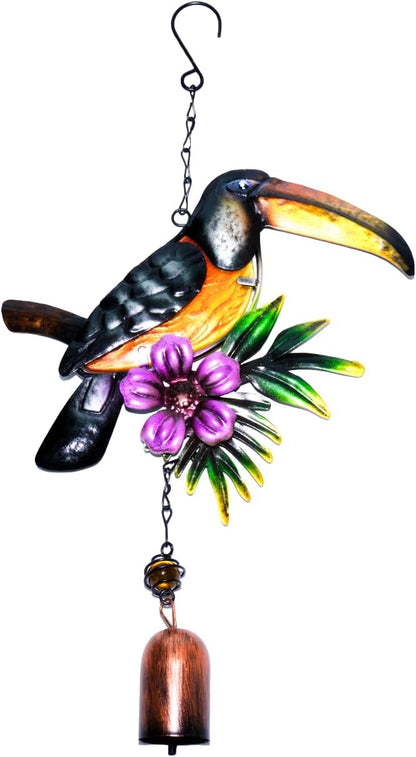 Bird Wind Chimes,Small Wind Chime for Outside,Mini Wind Bell,Toucan Outdoor Hanging Decor