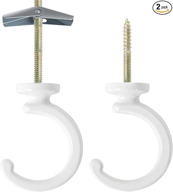 Aidoclip 2PCS Ceiling Hooks for Hanging Plants,Heavy Duty Plant Swag Hooks,Hanging Planter Wall Hook, Indoor and Outdoor Plant Hangers