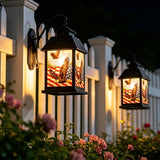 Solar Eagle Flag Lantern with Shepherd Hook