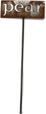 Classic Metal Garden Markers 19 Inches Tall (pear, Naturally Rusted)