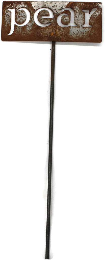 Classic Metal Garden Markers 19 Inches Tall (pear, Naturally Rusted)