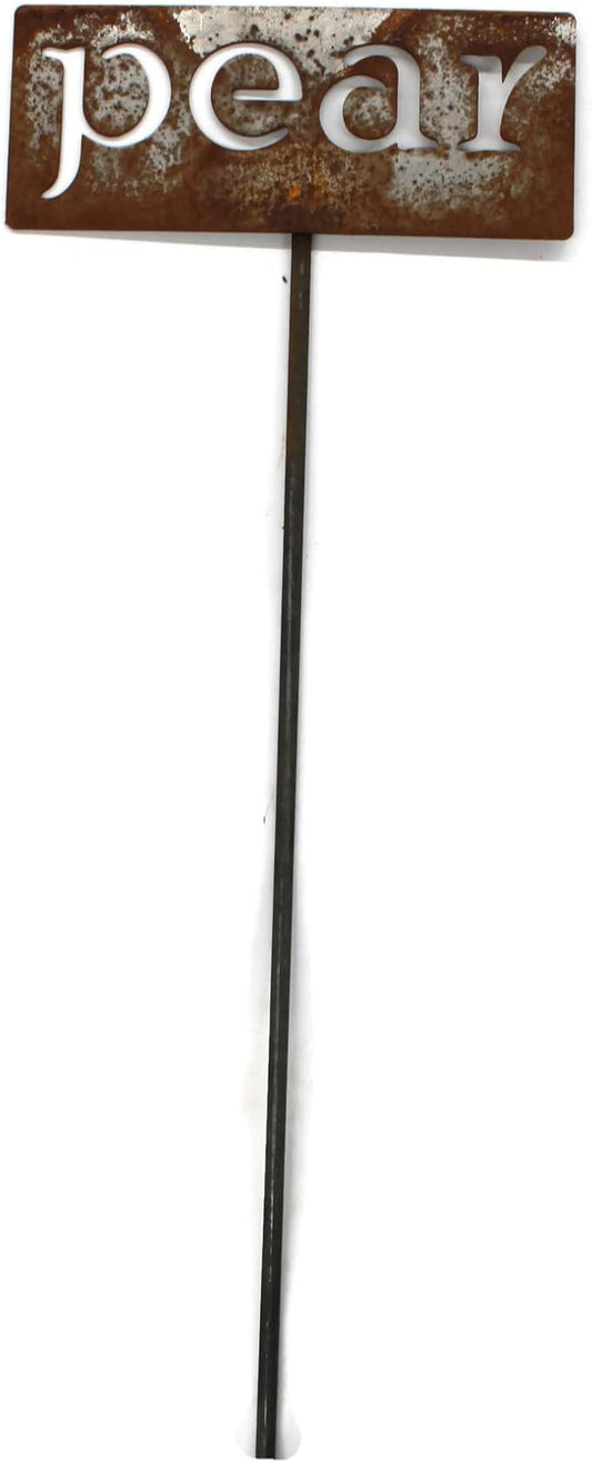 Classic Metal Garden Markers 19 Inches Tall (pear, Naturally Rusted)