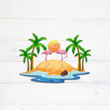 MeMate Flamingo Metal Sign, Personalized Name Outdoor Sign, Flamingo House Outdoor Decor for Porch Deck Backyard Patio Pool, 8 to 24 inches