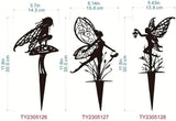 Outdoor Flower Fairies Terrace Iron Art Silhouette Ornament Crafts Garden Metal Outdoor Decoration Lawn Patio (B)