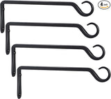 AILIN YELOKIE 12inch 4 Pack Plant Hanger, Sturdy Hanging Plant Hangers Outdoor, Bird Feeder Hanger for Bird Feeders, Planters, Lanterns, Wind Chimes Indoor Outdoor, Upgrade Black