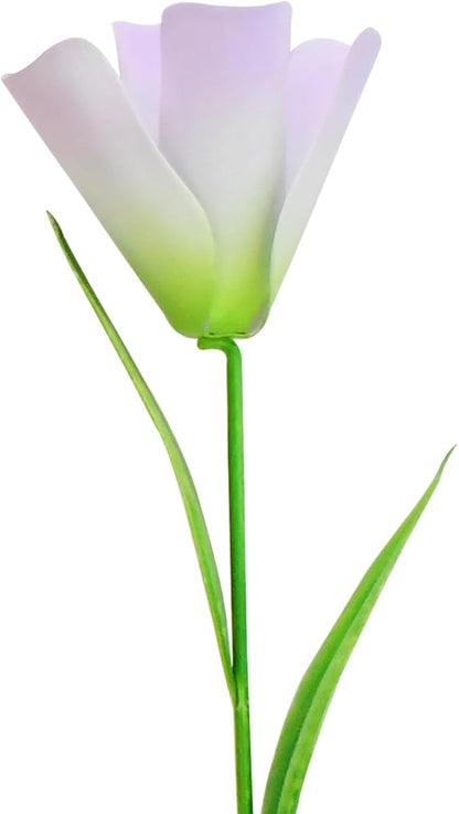 Linfevisi Outdoor Garden Decoration Flower Tulip Garden Stakes Metal Yard Art Signs Spring Decor Floral Lawn Ornaments Outside Plant Picks for Patio Porch Pathway 16.25 Inch Tall(Set of 4) (A)