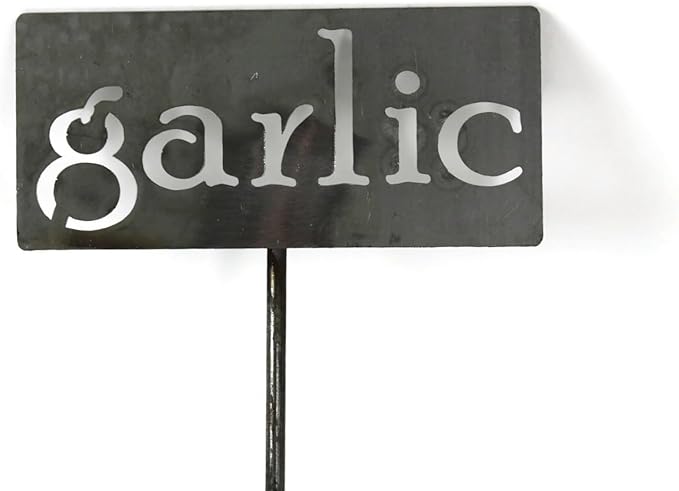 Classic Metal Garden Markers 19 Inches Tall (garlic, Raw, Unfinished Steel (will rust with time))