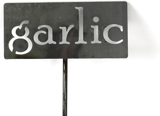 Classic Metal Garden Markers 19 Inches Tall (garlic, Raw, Unfinished Steel (will rust with time))