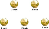Nerien Gazing Ball, 2 Inch Stainless Steel Garden Mirror Globe, Polished Ornament Sphere, Hollow Floating Reflective Hemisphere, for Home Outdoor Pond Housewarming Swimming Decoration, Gold, 5pcs