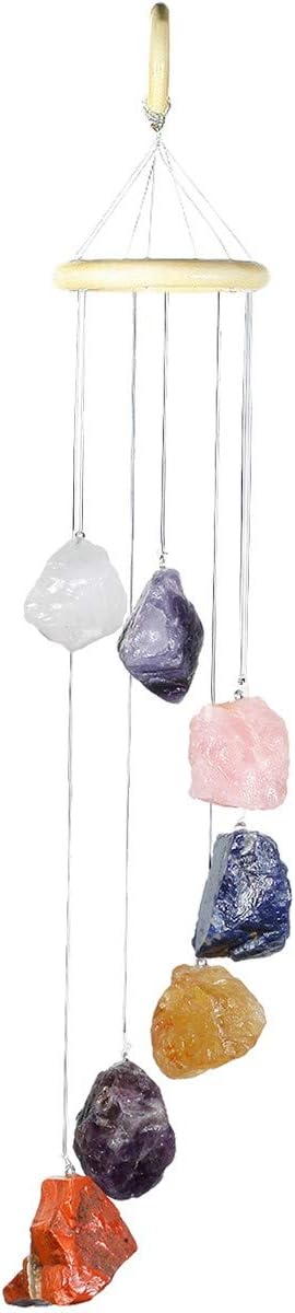 rockcloud Colorful Raw Stones Wind Chime Home Garden Decoration Figurine