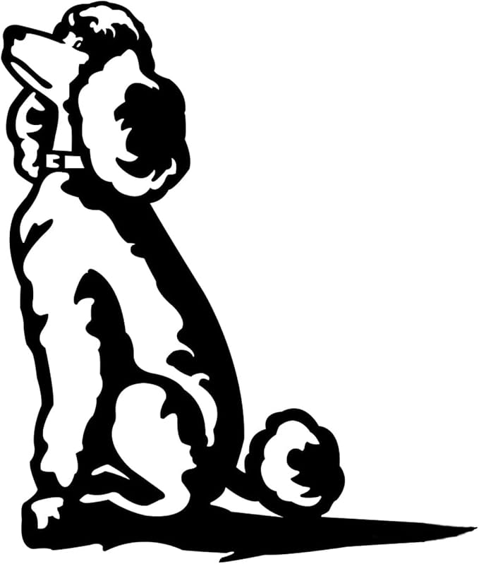 Metal Garden Dog Statue Ornament Gift Metal Art Dog Silhouette Decoration Steel Dogs Statue Decorative Garden Stakes for Yard, Lawn, Patio, Pathway (Poodle)