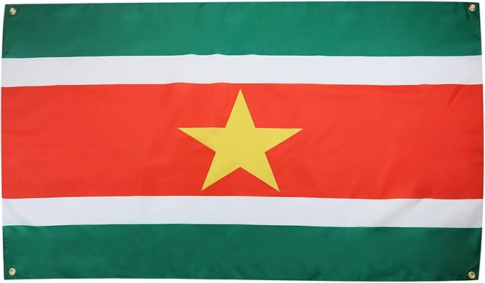 AZ FLAG Suriname Flag 150 x 90 cm with 4 Eyelets Surinamese Flag for Balcony or Wall