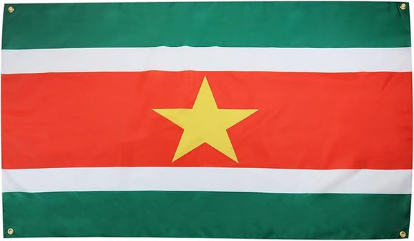 AZ FLAG Suriname Flag 150 x 90 cm with 4 Eyelets Surinamese Flag for Balcony or Wall
