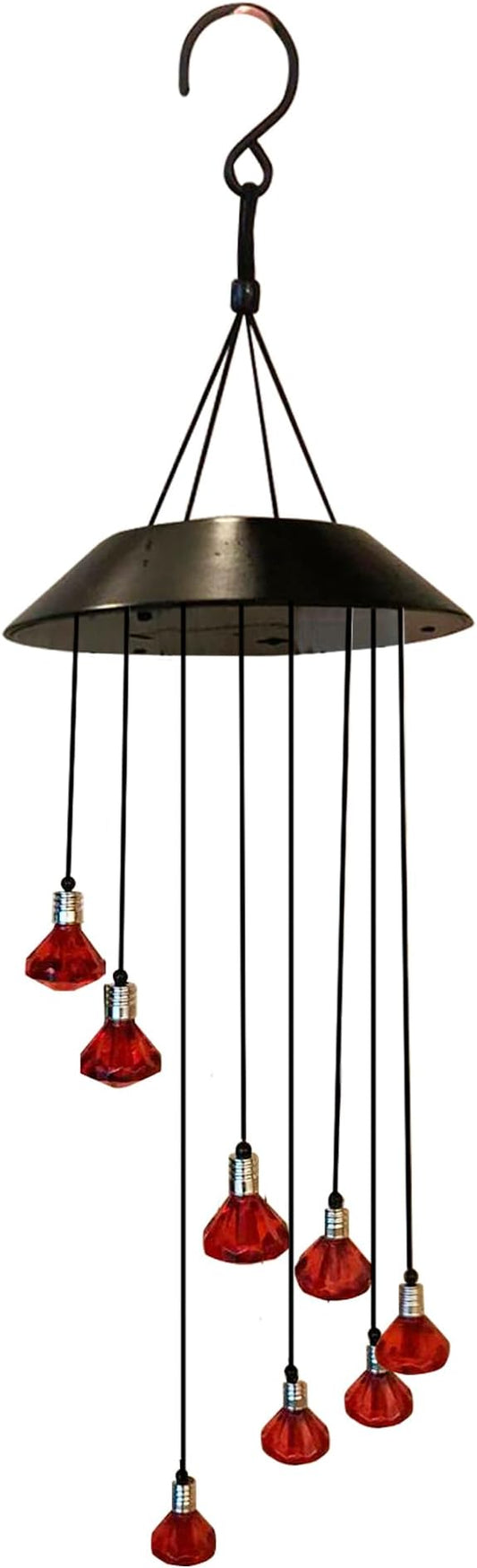 Upblend Outdoors Solar Hanging Decoration for Outside – Color Changing LED Decoration for Outdoors Waterproof, Solar Light Decoration for Outside – Diamond, Red