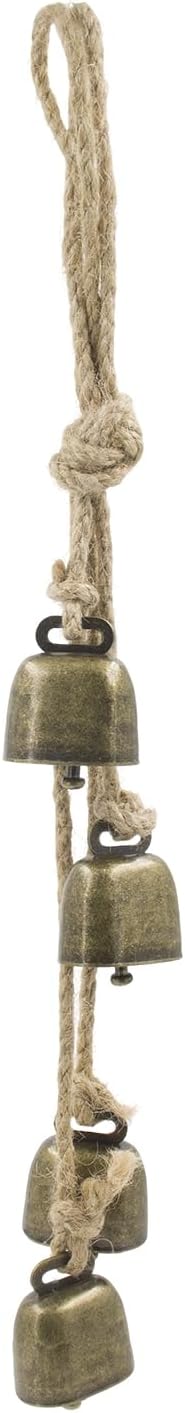 Rustic Cowbell Wind Chime for Home and Garden Decor - Handcrafted Metal Bell Door Hanger with Vintage Farmhouse Style, Outdoor Porch and Wall Decoration