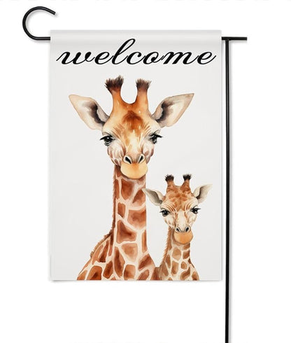 Gkyygk Welcome Giraffe Garden Flag 12 x 18 Inch Double Sided Welcome Banners Farmhouse Holiday Outside Decor Burlap Yard Flag