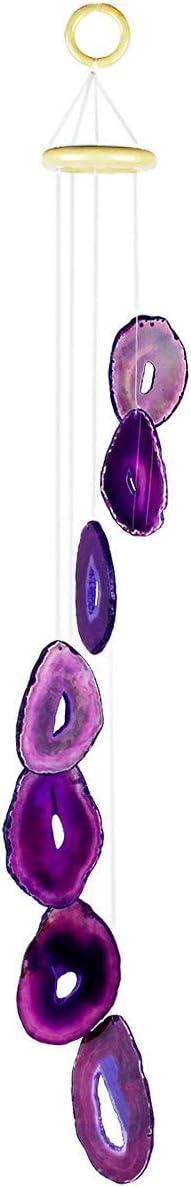 Rockcloud Agate Sliced Geode Wind Chime Home Garden Decoration Figurine