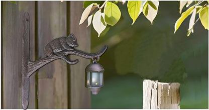 Wrought Iron Plant Hanger Bracket with Bear Design, Decorative Hook for Indoor/Outdoor Use – Ideal for Hanging Baskets, Bird Feeders, Lanterns, and Wind Chimes