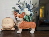Garden Corgi Statue Dog Figurines Indoor/Outdoor Garden Landscaping Sculpture for Patio, Yard or Lawn Flower Pots Balcony Ornaments